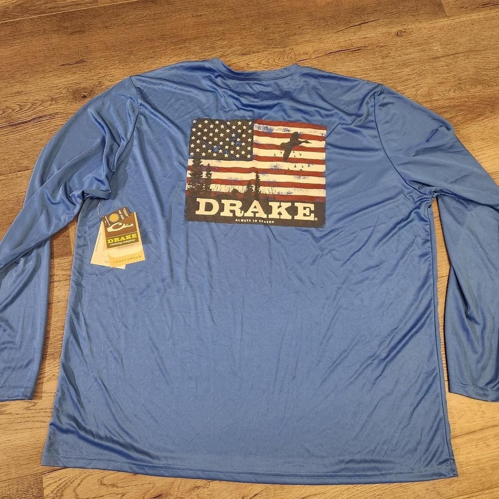 XXL Men's blue Drake men's long sleeve sun shirt